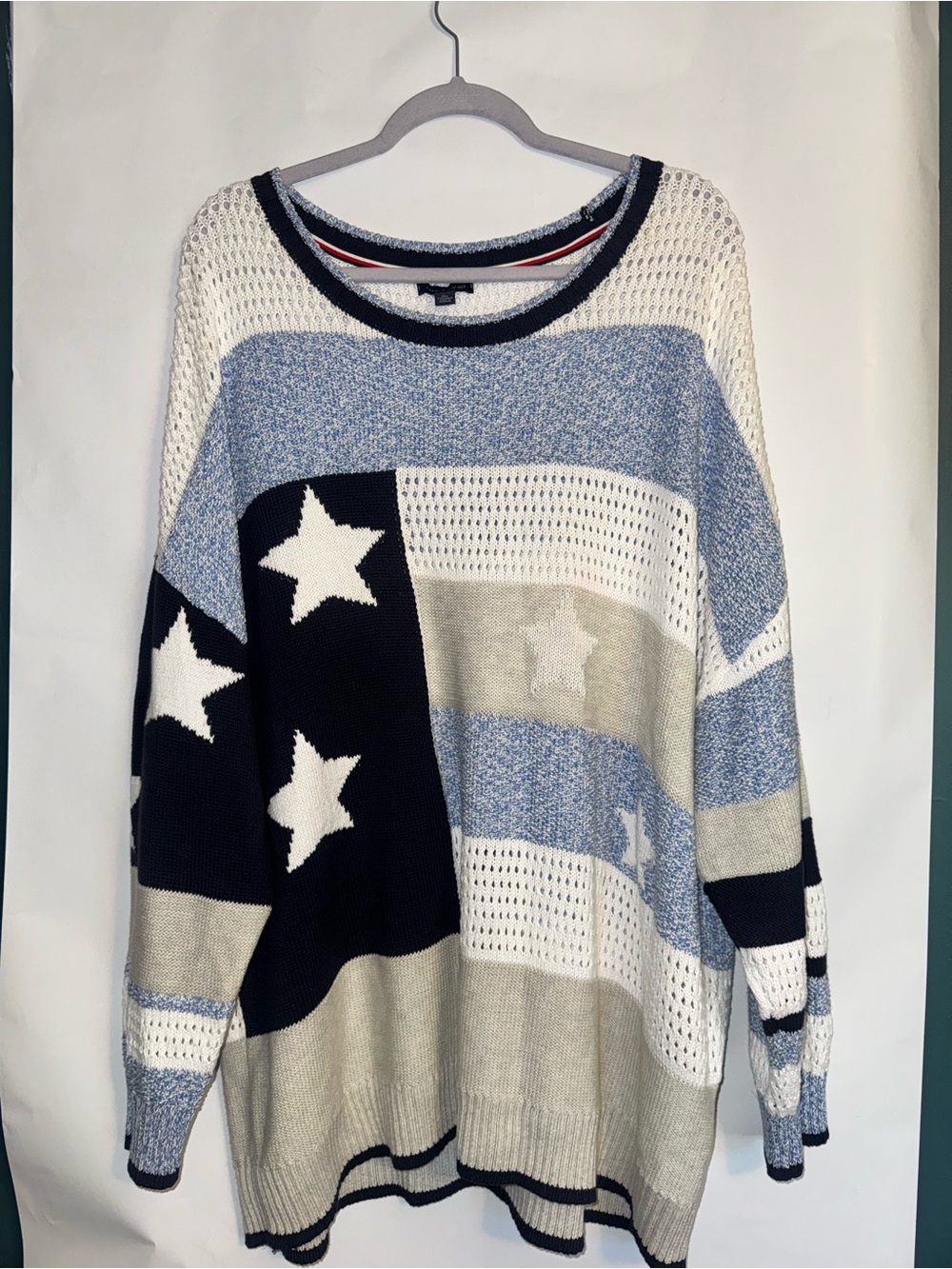 Knit Star-Print Pullover Sweater - Blue, Navy & Cream Tommy Hilfiger